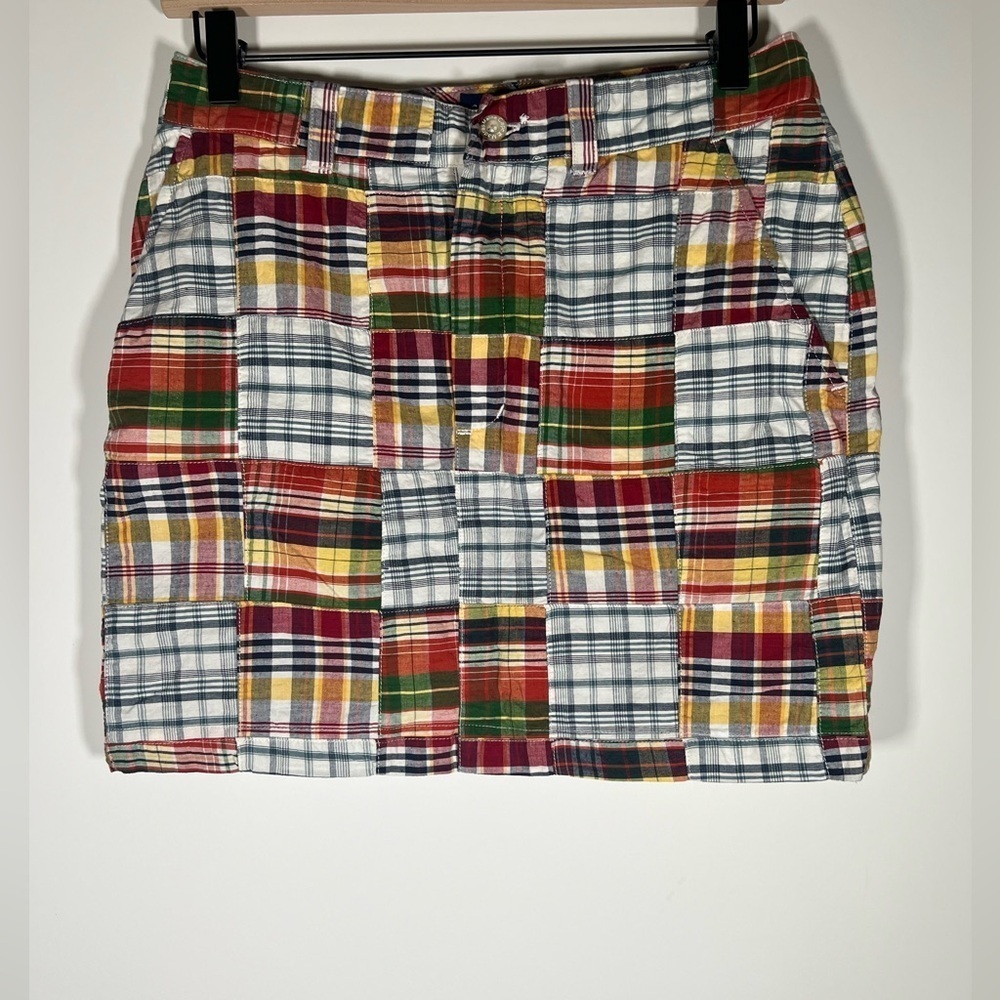 Cape Madras Maine blue red plaid mini skirt sz 2 preppy sailing retro *sold out